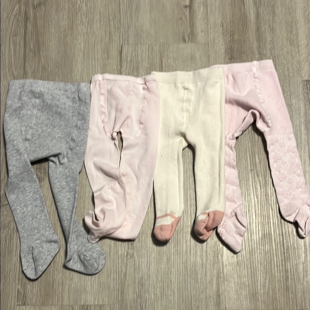 2/$20ā Kids Soft Tights Set - Gray, Pink, Cream